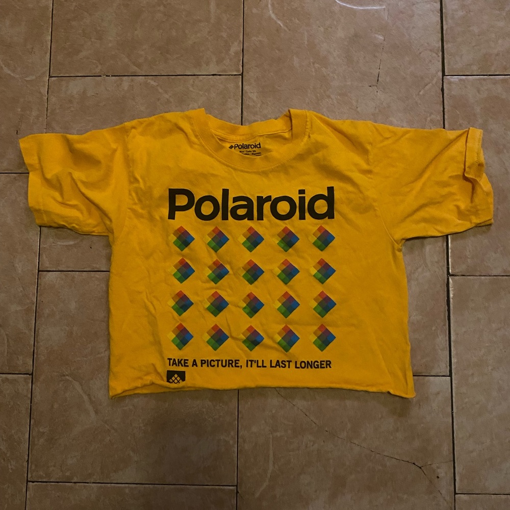 Polaroid yellow ( take a picture it’ll last longer) crop top